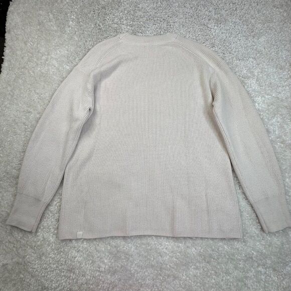 Lululemon Merino Wool Blend Rib Crewneck Sweater White Opal Oversized - Picture 3 of 10